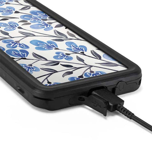 Cat Coq Blue Cherry Blossoms Galaxy S20 Plus Waterproof Case