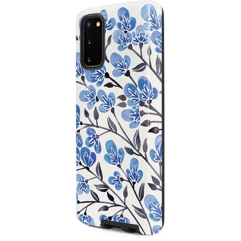 Cat Coq Blue Cherry Blossoms Galaxy S20 Pro Case