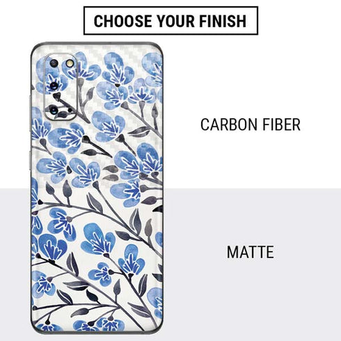 Cat Coq Blue Cherry Blossoms Galaxy S20 Skin