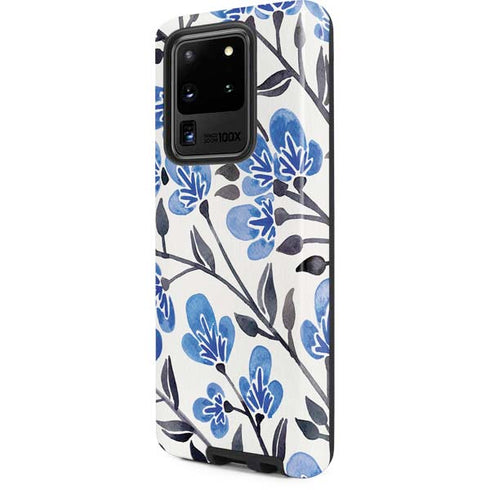 Cat Coq Blue Cherry Blossoms Galaxy S20 Ultra 5G Pro Case