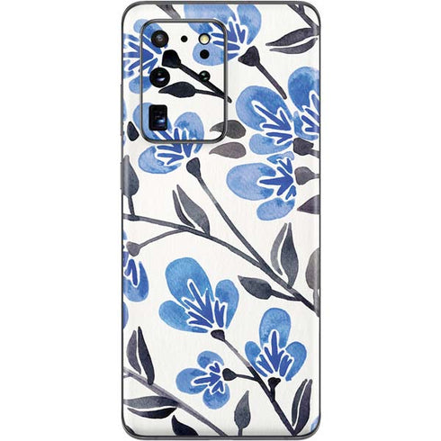 Cat Coq Blue Cherry Blossoms Galaxy S20 Ultra 5G Skin