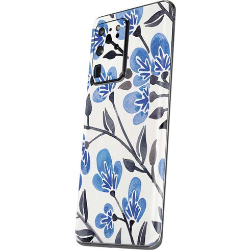 Cat Coq Blue Cherry Blossoms Galaxy S20 Ultra 5G Skin