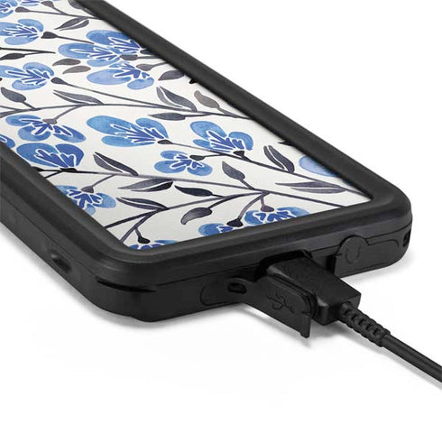 Cat Coq Blue Cherry Blossoms Galaxy S20 Waterproof Case