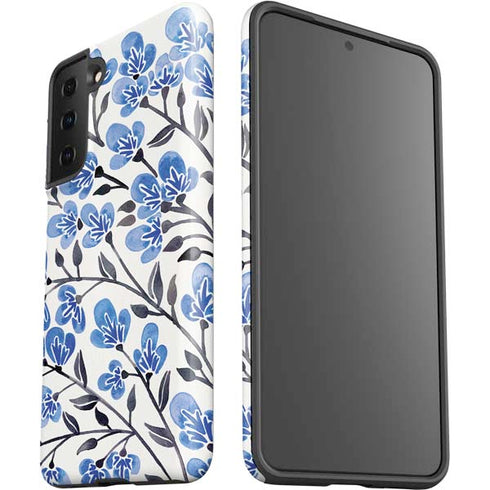 Cat Coq Blue Cherry Blossoms Galaxy S21 FE Pro Case