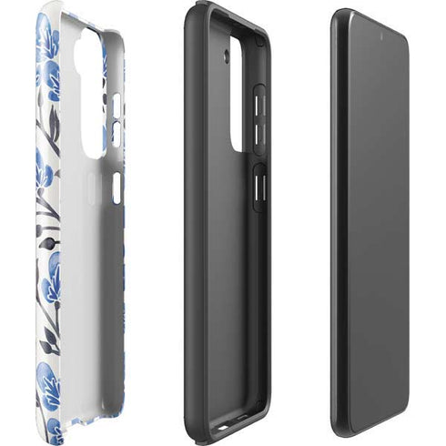 Cat Coq Blue Cherry Blossoms Galaxy S21 Plus 5G Pro Case