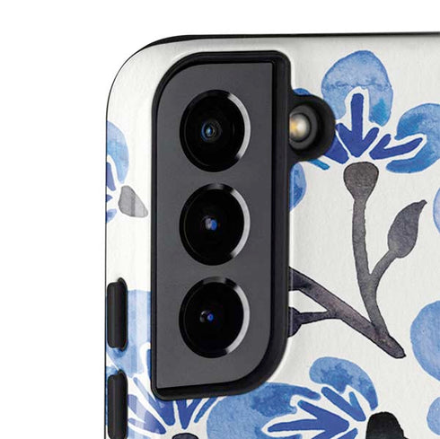 Cat Coq Blue Cherry Blossoms Galaxy S22 Pro Case