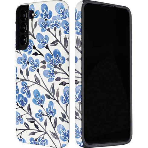 Cat Coq Blue Cherry Blossoms Galaxy S22 Pro Case