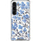 Cat Coq Blue Cherry Blossoms Galaxy S23 Clear Case