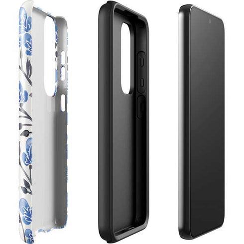 Cat Coq Blue Cherry Blossoms Galaxy S23 Pro Case