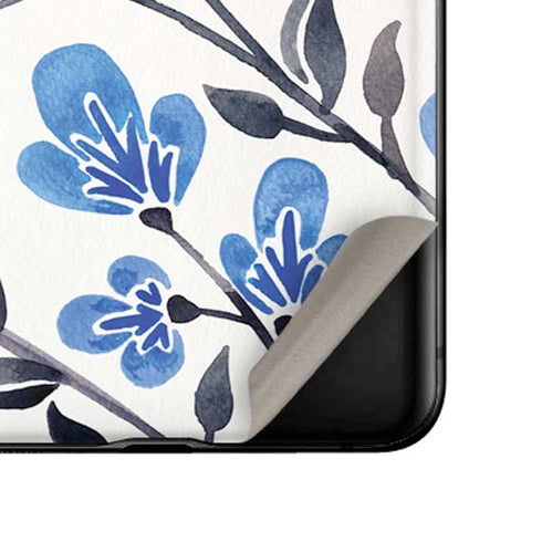 Cat Coq Blue Cherry Blossoms Galaxy Z Flip Skin