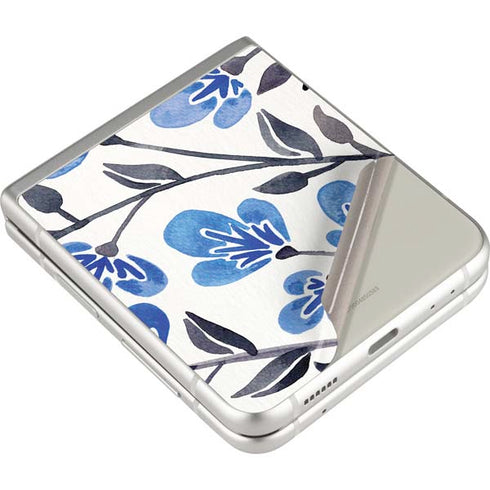 Cat Coq Blue Cherry Blossoms Galaxy Z Flip3 5G Skin