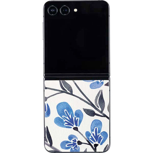 Blue Cherry Blossoms by Cat Coq Galaxy Z Flip5 5G Skin