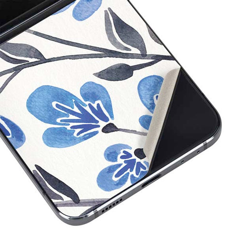 Blue Cherry Blossoms by Cat Coq Galaxy Z Flip5 5G Skin