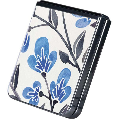 Blue Cherry Blossoms by Cat Coq Galaxy Z Flip5 5G Skin