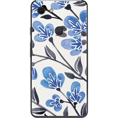 Cat Coq Blue Cherry Blossoms Google Pixel 3 XL Skin