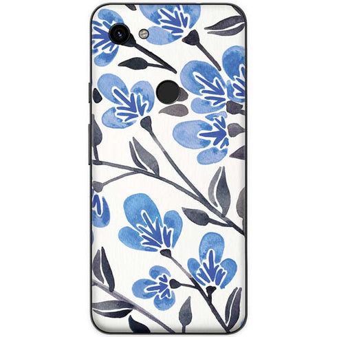 Cat Coq Blue Cherry Blossoms Google Pixel 3a XL Skin