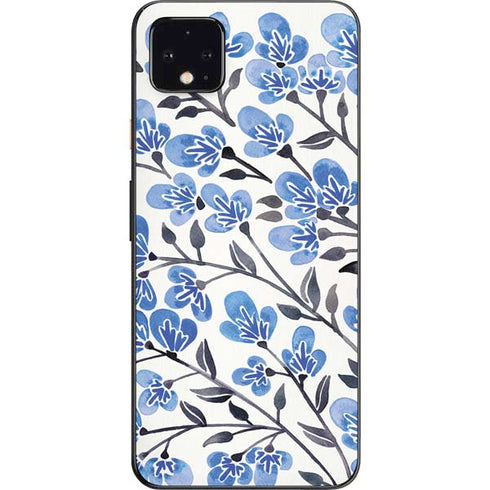 Cat Coq Blue Cherry Blossoms Google Pixel 4 XL Skin