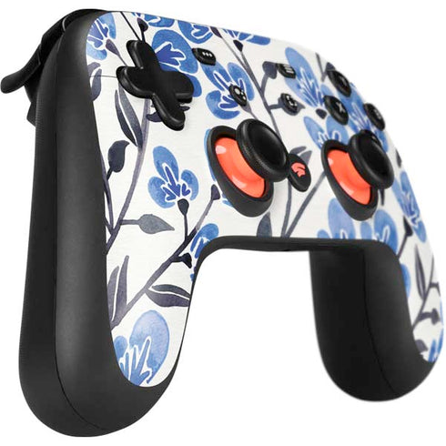 Cat Coq Blue Cherry Blossoms Google Stadia Controller Skin