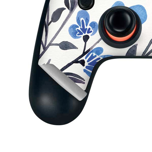 Cat Coq Blue Cherry Blossoms Google Stadia Controller Skin