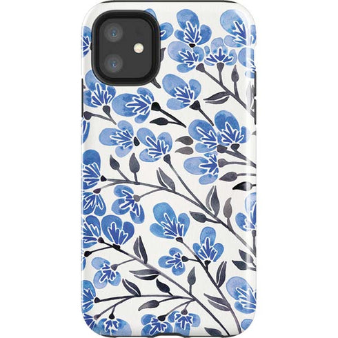Cat Coq Blue Cherry Blossoms iPhone 11 Impact Case