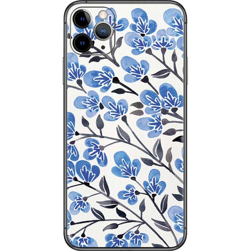 Cat Coq Blue Cherry Blossoms iPhone 11 Pro Max Skin