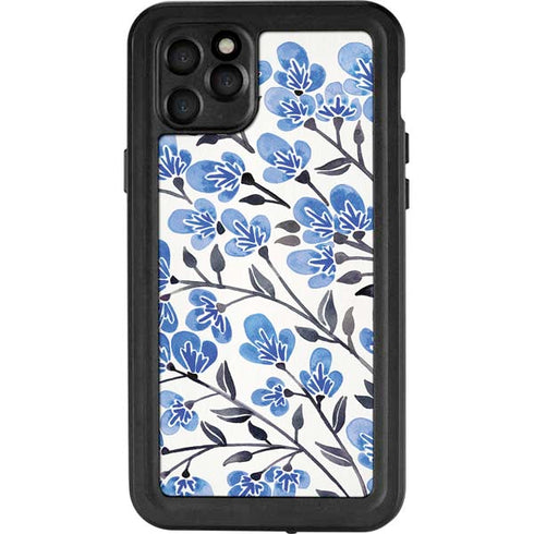 Cat Coq Blue Cherry Blossoms iPhone 11 Pro Max Waterproof Case