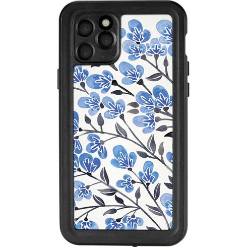 Cat Coq Blue Cherry Blossoms iPhone 11 Pro Waterproof Case