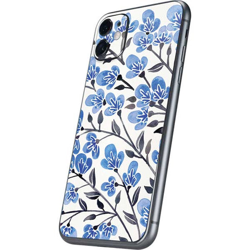 Cat Coq Blue Cherry Blossoms iPhone 11 Skin