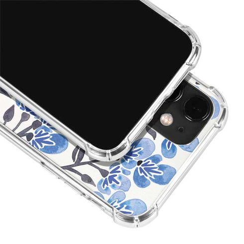 Cat Coq Blue Cherry Blossoms iPhone 12 Clear Case