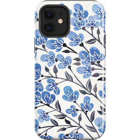 Cat Coq Blue Cherry Blossoms iPhone 12 Impact Case