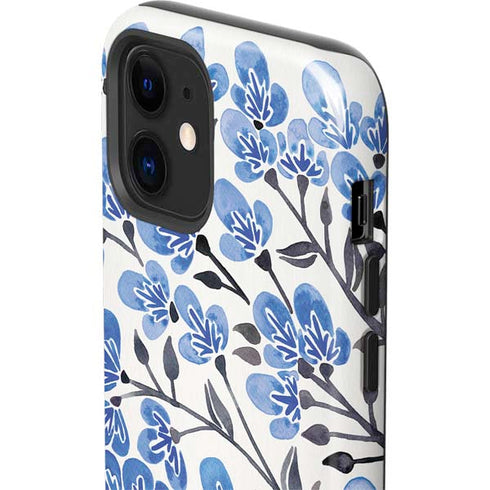 Cat Coq Blue Cherry Blossoms iPhone 12 Impact Case