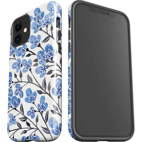 Cat Coq Blue Cherry Blossoms iPhone 12 Impact Case