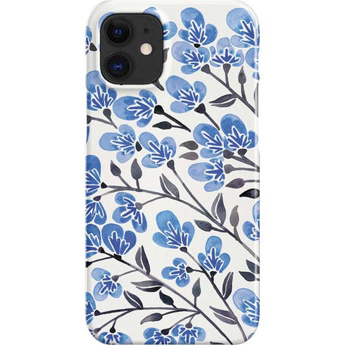 Cat Coq Blue Cherry Blossoms iPhone 12 Mini Lite Case