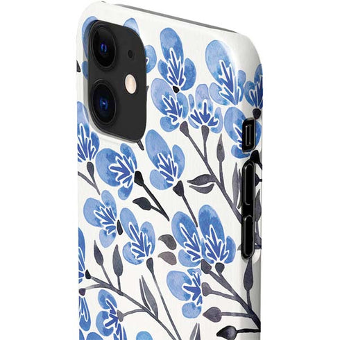 Cat Coq Blue Cherry Blossoms iPhone 12 Mini Lite Case