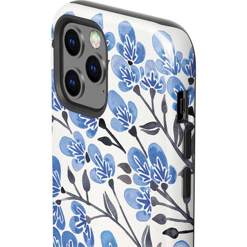 Cat Coq Blue Cherry Blossoms iPhone 12 Pro Impact Case