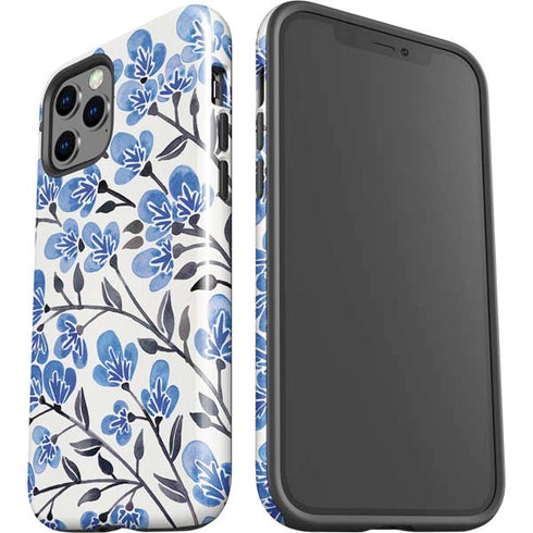 Cat Coq Blue Cherry Blossoms iPhone 12 Pro Impact Case