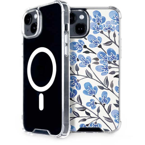 Cat Coq Blue Cherry Blossoms iPhone 13 MagSafe Case