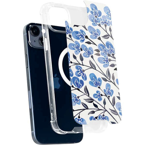 Cat Coq Blue Cherry Blossoms iPhone 13 MagSafe Case