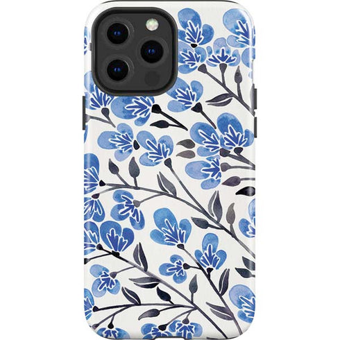 Cat Coq Blue Cherry Blossoms iPhone 13 Pro Max Impact Case