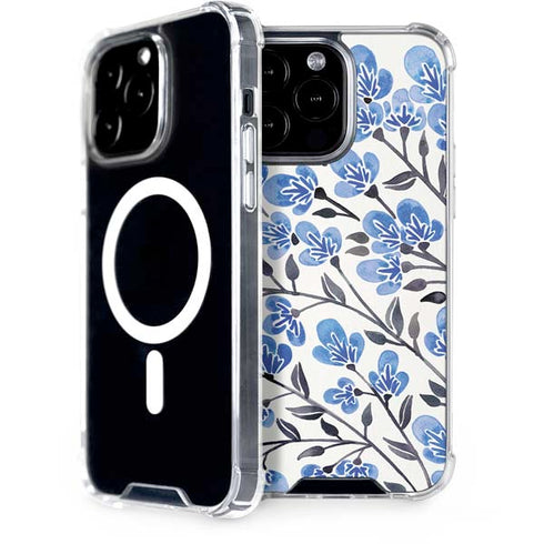 Cat Coq Blue Cherry Blossoms iPhone 13 Pro Max MagSafe Case