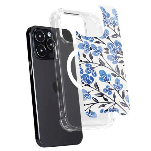 Cat Coq Blue Cherry Blossoms iPhone 13 Pro Max MagSafe Case