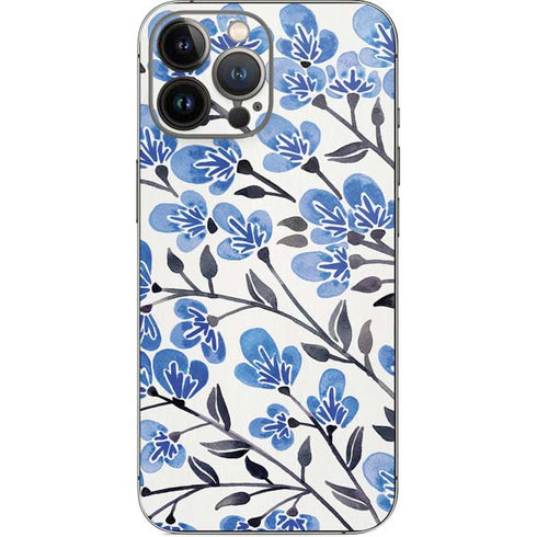 Cat Coq Blue Cherry Blossoms iPhone 13 Pro Max Skin
