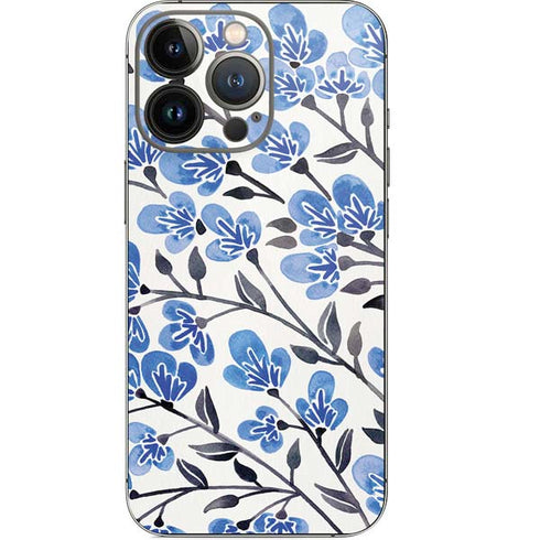 Cat Coq Blue Cherry Blossoms iPhone 13 Pro Skin