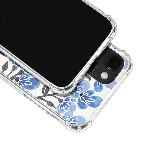 Cat Coq Blue Cherry Blossoms iPhone 14 Plus Clear Case