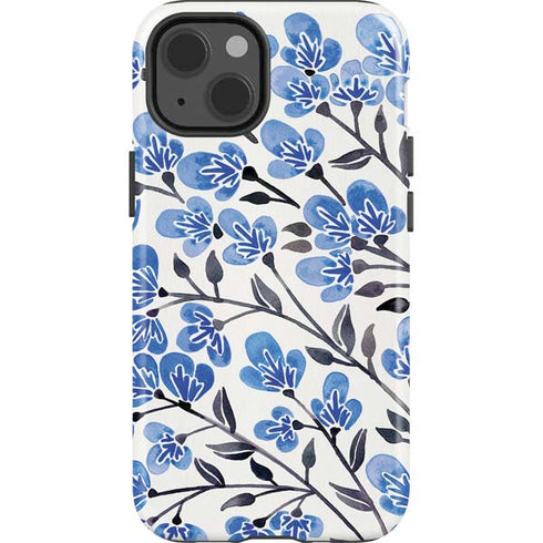 Blue Cherry Blossoms by Cat Coq iPhone 15 Impact Case