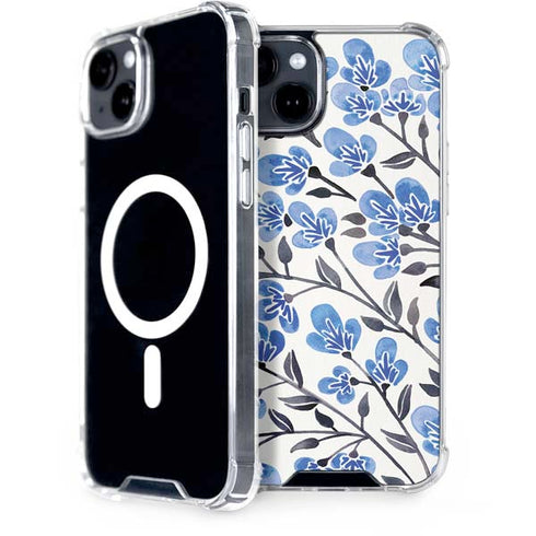 Blue Cherry Blossoms by Cat Coq iPhone 15 Plus MagSafe Case
