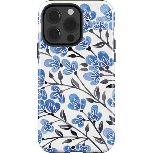 Blue Cherry Blossoms by Cat Coq iPhone 15 Pro Impact Case