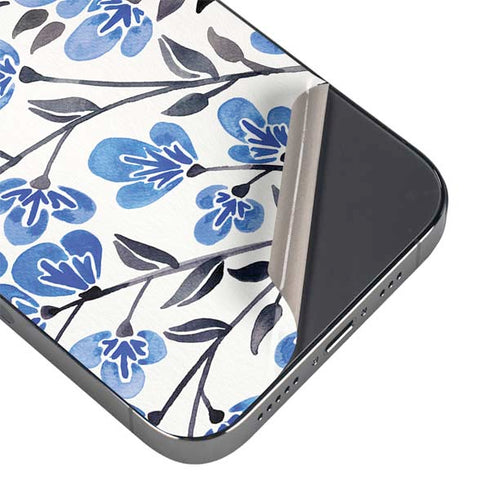 Cat Coq Blue Cherry Blossoms iPhone 14 Pro Max Skin