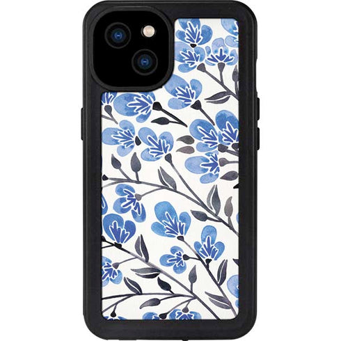 Blue Cherry Blossoms by Cat Coq iPhone 15 Plus Waterproof Case