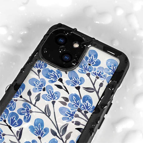 Blue Cherry Blossoms by Cat Coq iPhone 15 Plus Waterproof Case